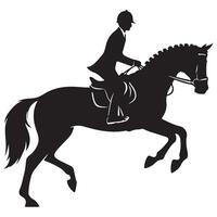 Dynamic Show Jumping Horse and Rider Silhouette Image vector