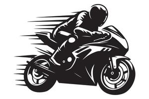 Speeding Motorcycle Rider Silhouette A Dynamic Illustration vector