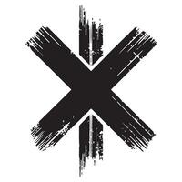 Grungy X Mark Illustration Symbol of Error or Failure vector