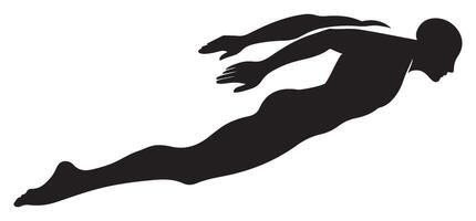 Abstract Silhouette of Diver Art for Motion Graphics vector