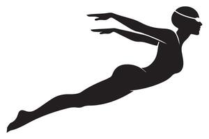 Graceful Silhouette of Diver Illustration for Artistic Projects vector