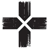 Abstract Grunge Cross Symbol Illustration Design Element vector