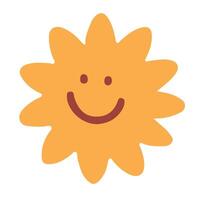 Smiling Sun Cartoon Illustration for Kids Projects vector
