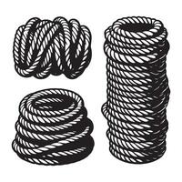 Assorted rope coils illustration for nautical themes usage vector