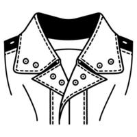 Stylish leather jacket design with buttons and stitching details in bold illustration vector