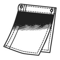 Sketch of a pocket with buttoned flap simple black and white illustration showcasing minimalist design vector