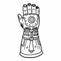 Intricate Mechanical Gauntlet Line Art for Fantasy and Sci Fi Illustrations vector