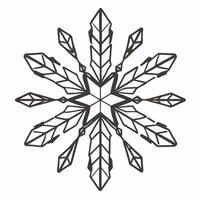 Intricate Geometric Snowflake Line Art Illustration for Winter Designs vector