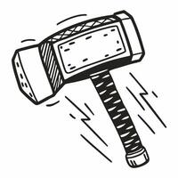 Hand Drawn Cartoon Hammer Dynamic Illustration for Construction and DIY Themes vector