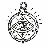 Mystical Eye Amulet Illustration with Geometric Design vector