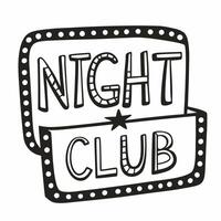 Retro Nightclub Sign with Vintage Light Bulb Frame vector
