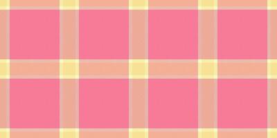 Soft pastel pink and yellow plaid pattern. Perfect for backgrounds, textiles, or website design. This cheerful, seamless texture evokes feelings of warmth and comfort. vector