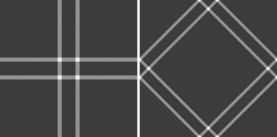 Stylish monochrome plaid patterns. Geometric designs in grey and white, ideal for website backgrounds, textile prints, or modern branding. vector