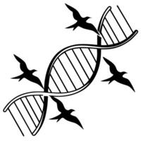 Dna helix with birds illustrating freedom and science fusion vector