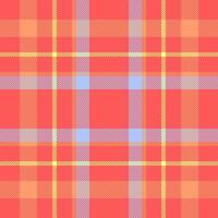 Couch seamless texture tartan, floor check fabric pattern. Back to school textile plaid background in red and orange colors. vector