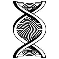 Dna helix with fingerprint genetic identity and biometrics intersection vector