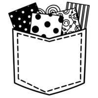 Patterned handkerchiefs in pocket polka dots, stripes, and circles design vector