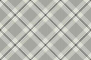 Autumn textile pattern fabric, bold check tartan seamless. Stylish plaid background texture in white and grey colors. vector
