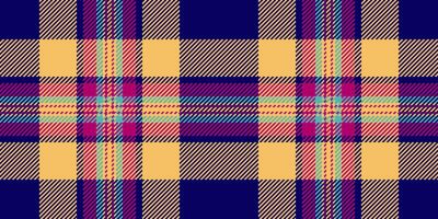 Vibrant plaid pattern in warm and cool tones. Perfect for textile design, fashion, or website backgrounds. This seamless texture offers a bold, stylish aesthetic with a touch of retro charm. vector