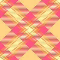 Vibrant pink and gold plaid pattern. Perfect for textile design, fashion, websites, or packaging. This cheerful, seamless texture evokes warmth and style. Use as a background or repeating element. vector