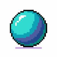 Retro Pixel Art Blue Sphere with Shadow Classic 8 bit Design for Digital Illustration Projects vector