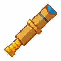 Retro Pixel Art Telescope Nostalgic 8 Bit Digital Illustration vector