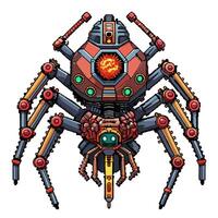 Futuristic Robotic Spider with Mechanical Design and Cybernetic Elements vector