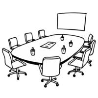 Illustration of Empty Conference Room with Chairs and Table vector