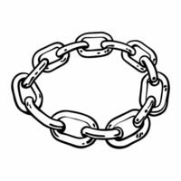 Minimalist Hand Drawn Chain Loop Illustration vector