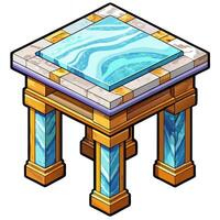 Elegant Stone and Marble Table Design with Intricate Geometric Patterns for Modern Interiors vector
