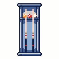 Pixel Art Billiard Table with Sticks and Balls in Blue Rack Design vector