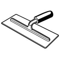 illustration of a metal trowel with handle for construction work, tool for plastering, smoothing surfaces vector