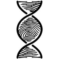 Dna symbol with fingerprint texture representing genetic identity and uniqueness vector