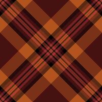 Warm autumnal plaid pattern. A seamless texture of intersecting lines in rich brown, orange, and maroon hues. Perfect for fallthemed designs, textile prints, apparel, or website backgrounds. vector