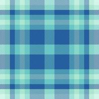 Checker check texture tartan, down background fabric pattern. Horizon plaid seamless textile in blue and teal colors. vector