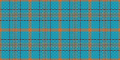 Vibrant teal and orange plaid pattern, perfect for textile design, fashion, or website backgrounds. This seamless texture offers a bold, geometric design, representing tradition and modern style. vector