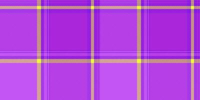 Print background fabric textile, display seamless plaid check. Front texture tartan pattern in purple and violet colors. vector