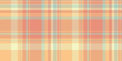 Soft pastel plaid pattern in peach, cream, and light teal. Ideal for textile design, fashion, backgrounds, and website templates. Evokes feelings of warmth, comfort, and spring. vector
