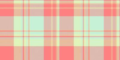 Pastel plaid pattern in coral, peach, and mint green. A cheerful, seamless texture perfect for backgrounds, textile design, or springsummer themed projects. vector