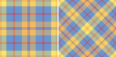 Vibrant pastel plaid patterns, perfect for textile design, fashion, or website backgrounds. Two variations offer versatile options a classic horizontal and a dynamic diagonal design. vector