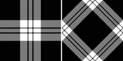 Texture check plaid of pattern seamless background with a textile tartan fabric. Set in monochrome colors. Fashion design sample ideas. vector