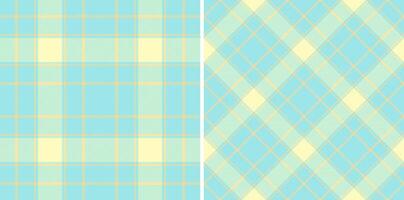 Pastel plaid patterns Seamless textures in soft blue and yellow. Perfect for textile design, backgrounds, scrapbooking, or digital paper. Versatile and charming, evokes feelings of calm and serenity. vector