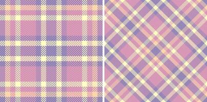 Fabric background textile of texture seamless with a pattern plaid check tartan. Set in sunset colors for vogue fashion trends in the season. vector