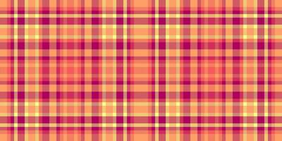 Hipster check texture seamless, hanukkah pattern fabric tartan. Self textile plaid background in orange and pink colors. vector