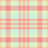 Pastel pink, peach, and mint green plaid pattern. Perfect for textile design, fashion, branding, or website backgrounds. Soft, subtle, and versatile design evokes feelings of calmness and spring. vector