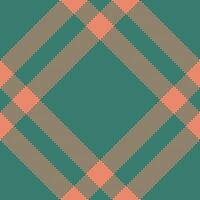 Elegant teal, coral, and taupe plaid pattern. A sophisticated geometric design perfect for textile prints, website backgrounds, or stylish branding. The subtle texture adds visual interest. vector