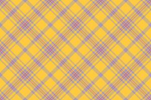 Vibrant yellow plaid pattern with subtle lavender and coral accents. Perfect for textile design, website backgrounds, or crafting projects. vector