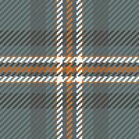 Stylish gray and orange plaid pattern. Perfect for textile design, fashion, or autumnal themed projects. Subtle texture adds visual interest. vector
