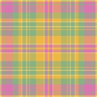 Show plaid seamless background, vivid pattern fabric check. English texture textile tartan in amber and pink colors. vector
