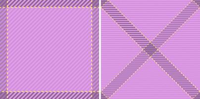 Plaid background textile of tartan seamless fabric with a texture check pattern . Set in sunset colors. Tweed in modern fashion. vector